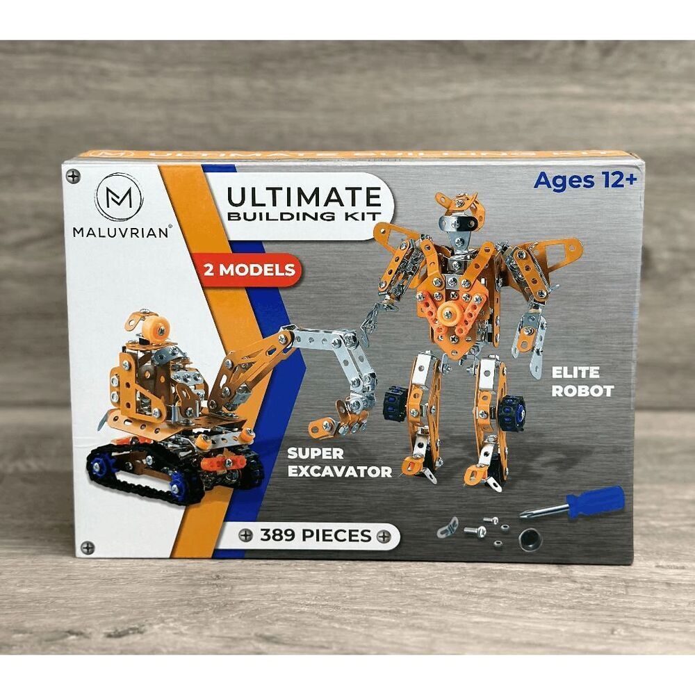 Maluvrian Ultimate Building Kit 2 Models Super Excavator & Elite Robot 389pc